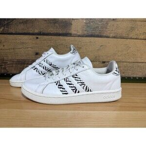 🔥Adidas Women's Grand Court Zebra GZ0150 Tennis Shoe Size 8 Sneaker White Black